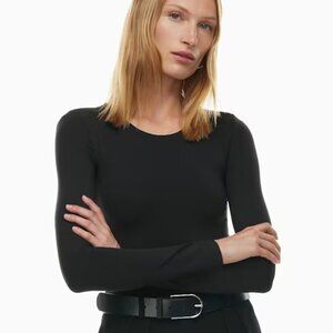 ARITZIA Babaton Contour Crew Longsleeve Bodysuit, Black XS